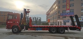 陜汽德龍平板隨車吊_10噸陜汽后雙橋隨車吊_CLW5250JSQS5型隨車起重運輸車
